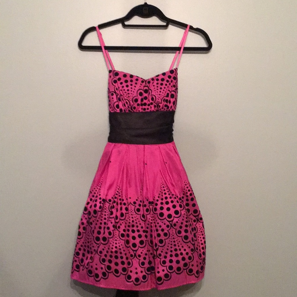Pink and Black Party Dress